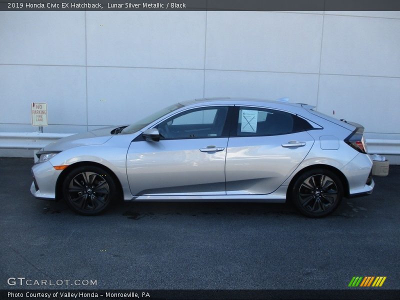 Lunar Silver Metallic / Black 2019 Honda Civic EX Hatchback