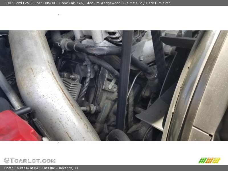 Medium Wedgewood Blue Metallic / Dark Flint cloth 2007 Ford F250 Super Duty XLT Crew Cab 4x4