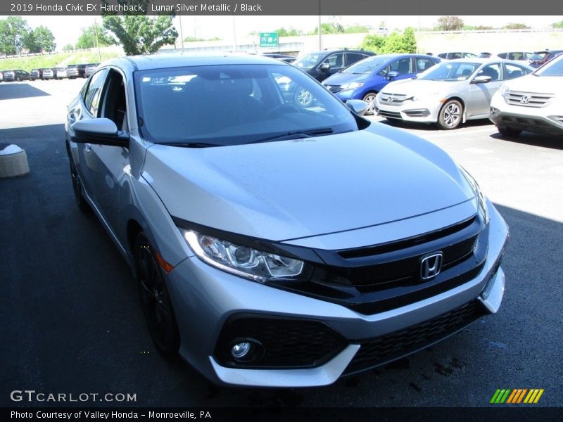 Lunar Silver Metallic / Black 2019 Honda Civic EX Hatchback