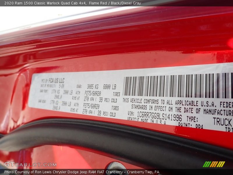 Flame Red / Black/Diesel Gray 2020 Ram 1500 Classic Warlock Quad Cab 4x4