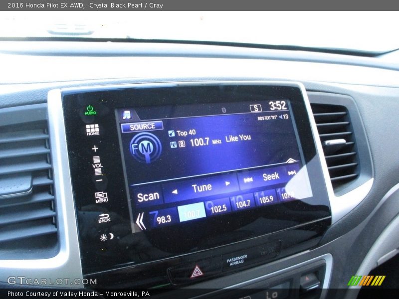 Crystal Black Pearl / Gray 2016 Honda Pilot EX AWD