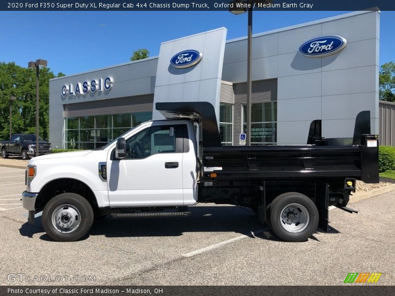 Oxford White / Medium Earth Gray 2020 Ford F350 Super Duty XL Regular Cab 4x4 Chassis Dump Truck