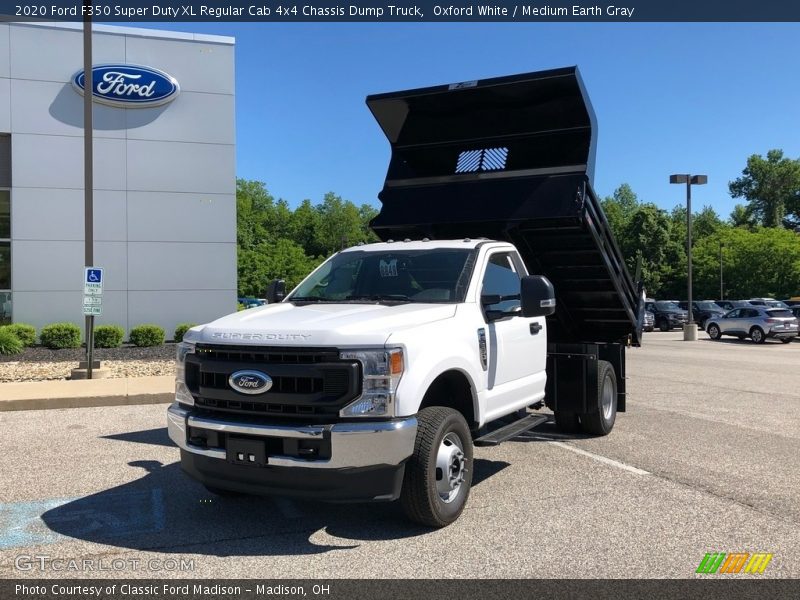 Oxford White / Medium Earth Gray 2020 Ford F350 Super Duty XL Regular Cab 4x4 Chassis Dump Truck