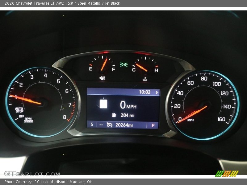 Satin Steel Metallic / Jet Black 2020 Chevrolet Traverse LT AWD