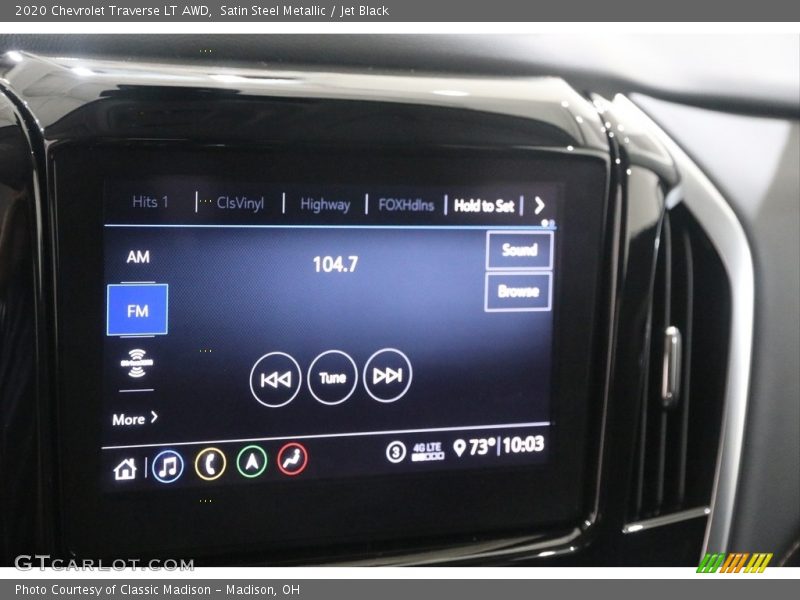 Satin Steel Metallic / Jet Black 2020 Chevrolet Traverse LT AWD