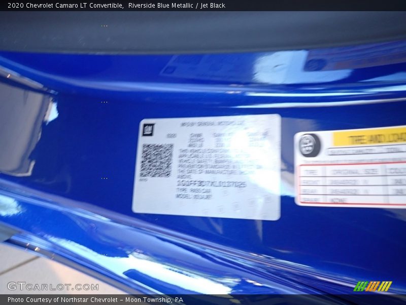 Riverside Blue Metallic / Jet Black 2020 Chevrolet Camaro LT Convertible