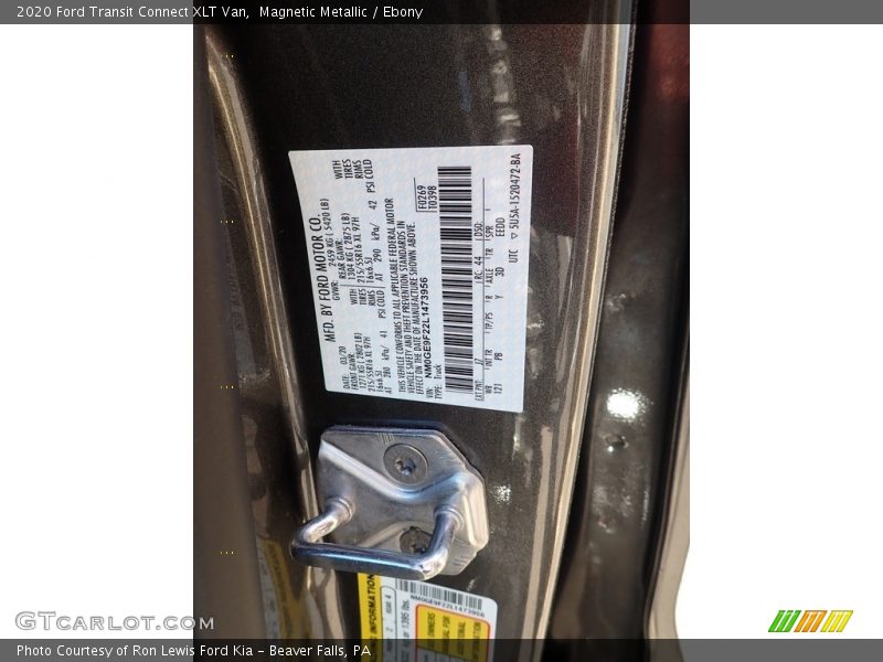Magnetic Metallic / Ebony 2020 Ford Transit Connect XLT Van