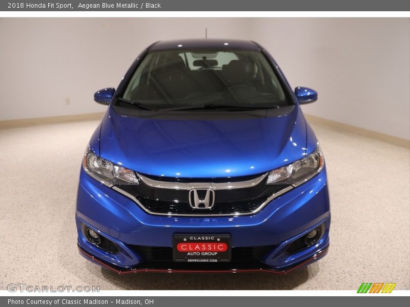 Aegean Blue Metallic / Black 2018 Honda Fit Sport