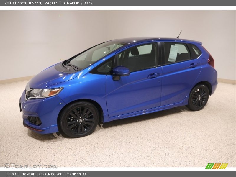 Aegean Blue Metallic / Black 2018 Honda Fit Sport