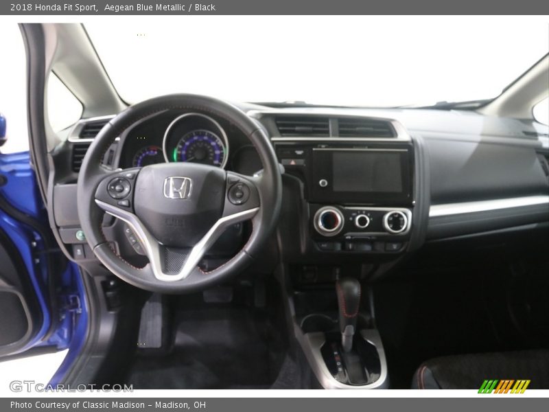 Aegean Blue Metallic / Black 2018 Honda Fit Sport