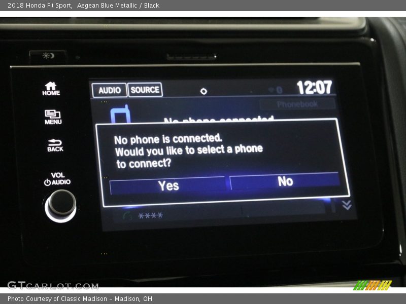 Aegean Blue Metallic / Black 2018 Honda Fit Sport