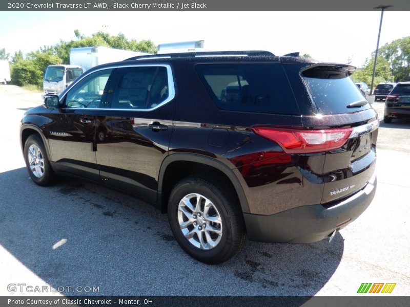 Black Cherry Metallic / Jet Black 2020 Chevrolet Traverse LT AWD
