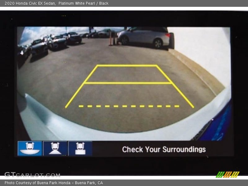 Platinum White Pearl / Black 2020 Honda Civic EX Sedan