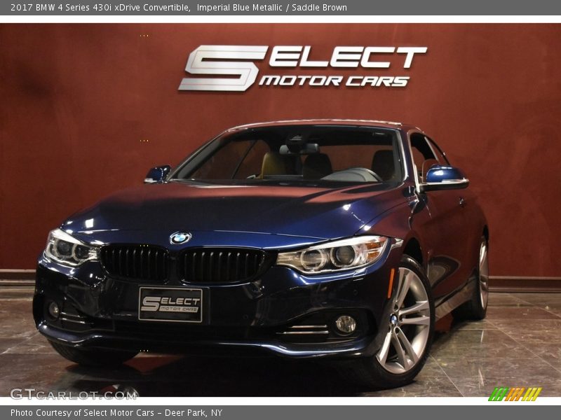 Imperial Blue Metallic / Saddle Brown 2017 BMW 4 Series 430i xDrive Convertible