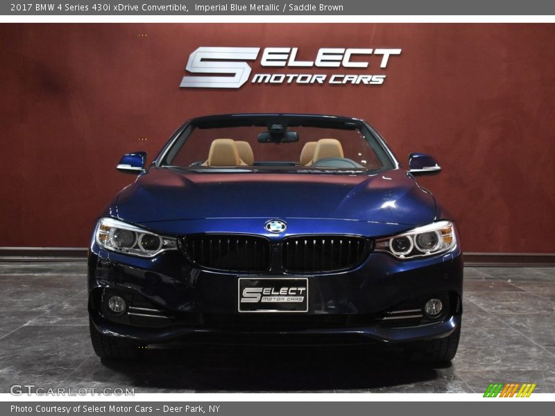 Imperial Blue Metallic / Saddle Brown 2017 BMW 4 Series 430i xDrive Convertible