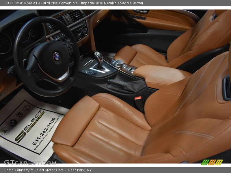 Imperial Blue Metallic / Saddle Brown 2017 BMW 4 Series 430i xDrive Convertible