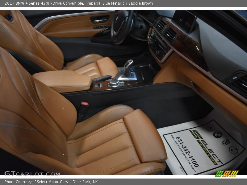 Imperial Blue Metallic / Saddle Brown 2017 BMW 4 Series 430i xDrive Convertible