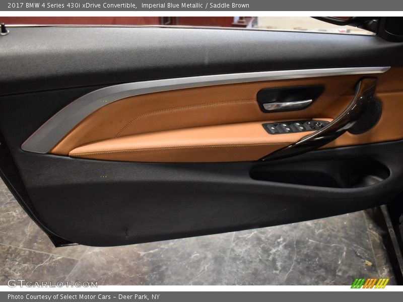 Imperial Blue Metallic / Saddle Brown 2017 BMW 4 Series 430i xDrive Convertible