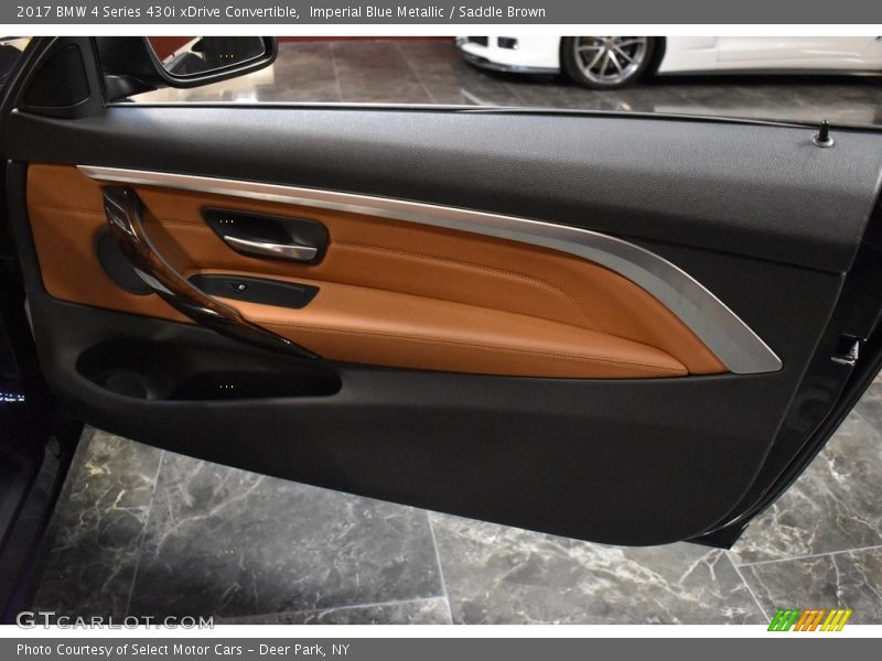 Imperial Blue Metallic / Saddle Brown 2017 BMW 4 Series 430i xDrive Convertible