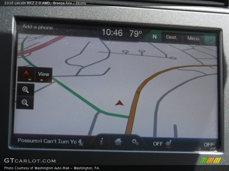 Navigation of 2016 MKZ 2.0 AWD