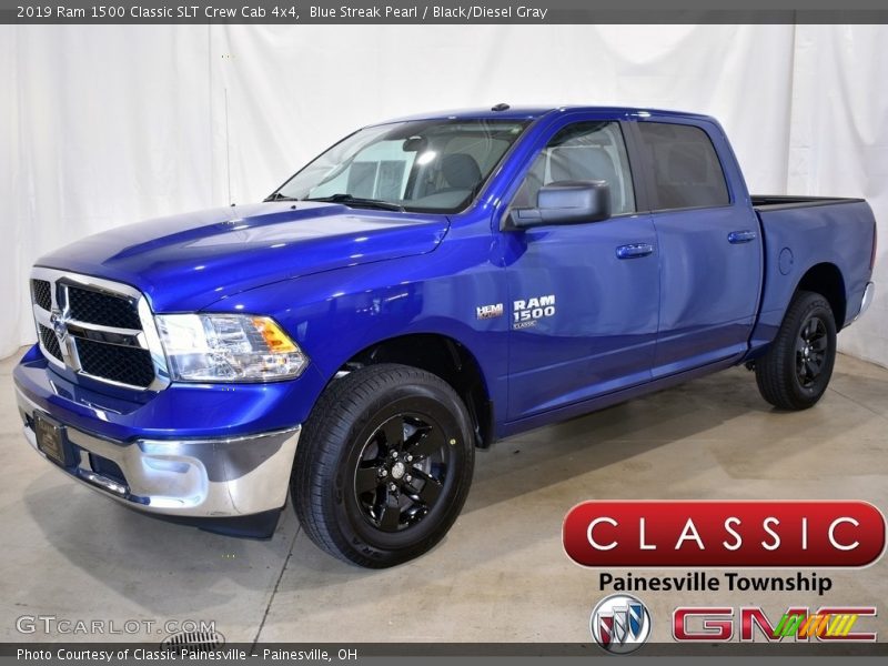 Blue Streak Pearl / Black/Diesel Gray 2019 Ram 1500 Classic SLT Crew Cab 4x4