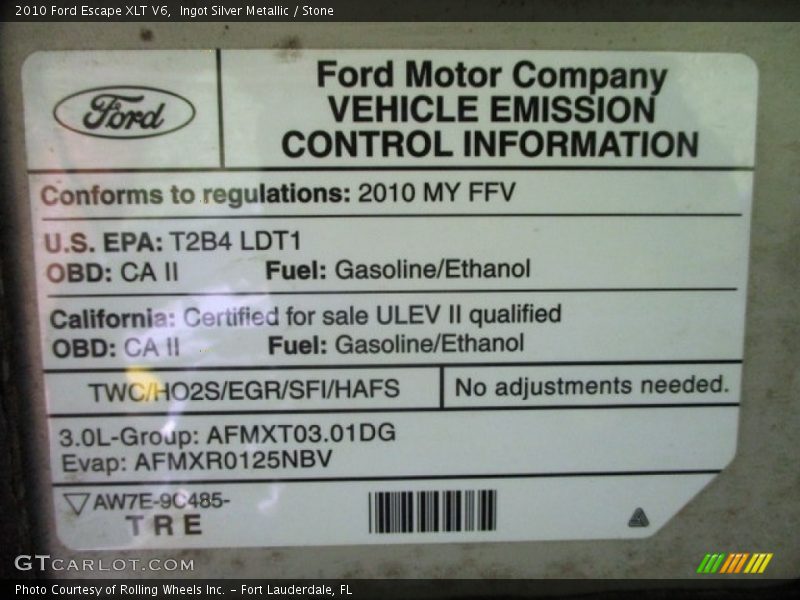 Ingot Silver Metallic / Stone 2010 Ford Escape XLT V6