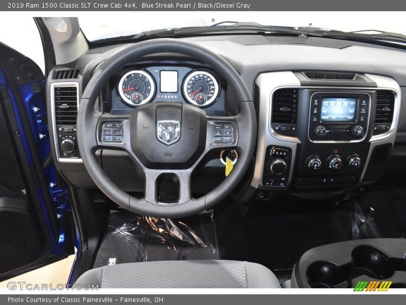 Blue Streak Pearl / Black/Diesel Gray 2019 Ram 1500 Classic SLT Crew Cab 4x4