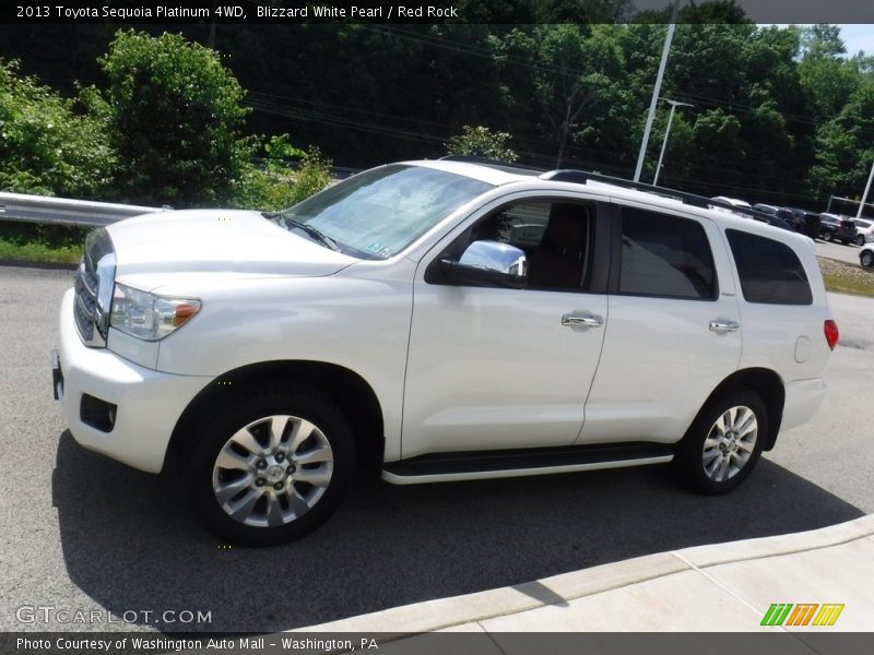 Blizzard White Pearl / Red Rock 2013 Toyota Sequoia Platinum 4WD
