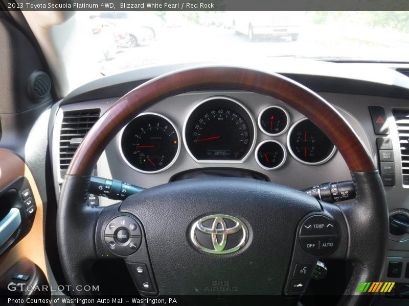 Blizzard White Pearl / Red Rock 2013 Toyota Sequoia Platinum 4WD