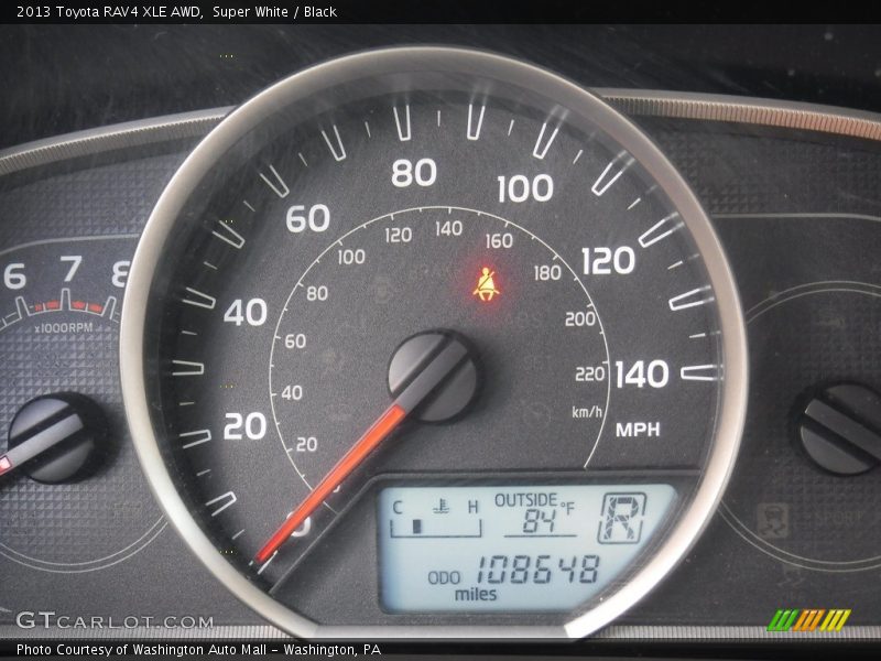 Super White / Black 2013 Toyota RAV4 XLE AWD