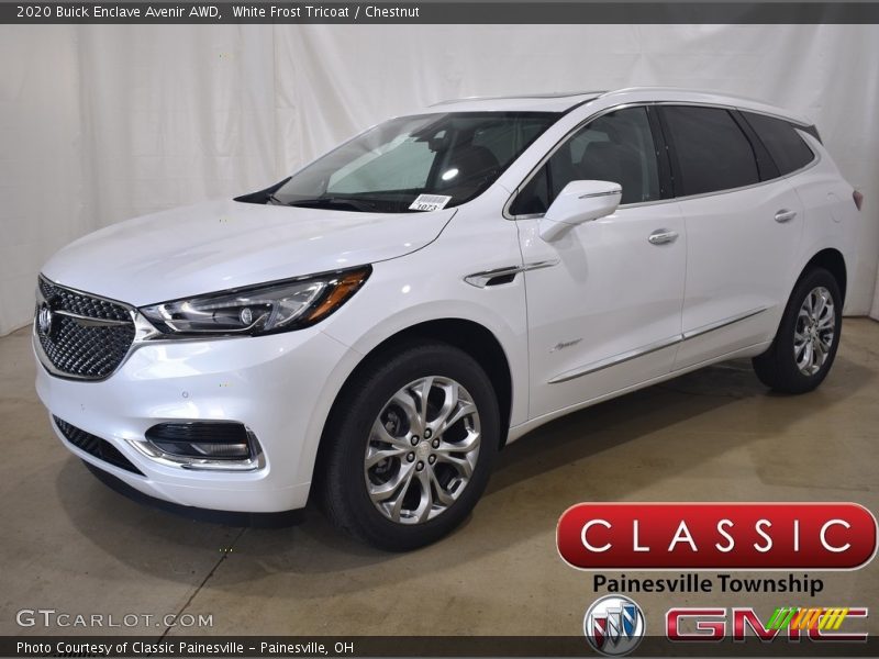 White Frost Tricoat / Chestnut 2020 Buick Enclave Avenir AWD