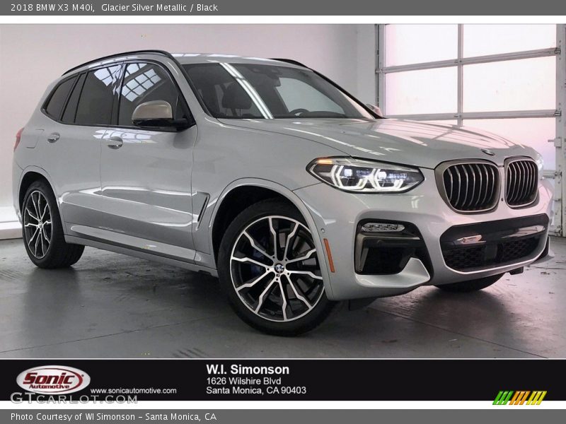 Glacier Silver Metallic / Black 2018 BMW X3 M40i