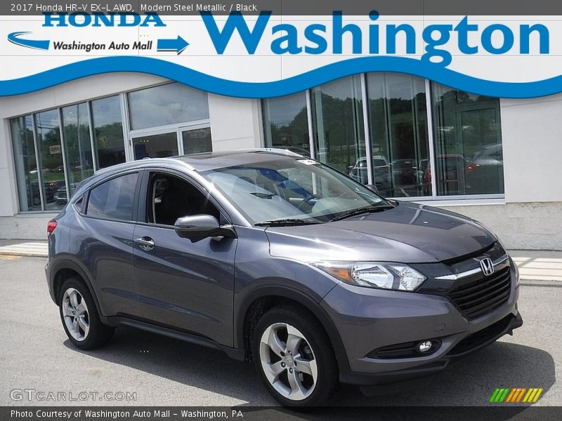 Modern Steel Metallic / Black 2017 Honda HR-V EX-L AWD