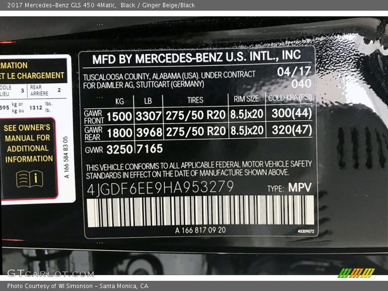Black / Ginger Beige/Black 2017 Mercedes-Benz GLS 450 4Matic