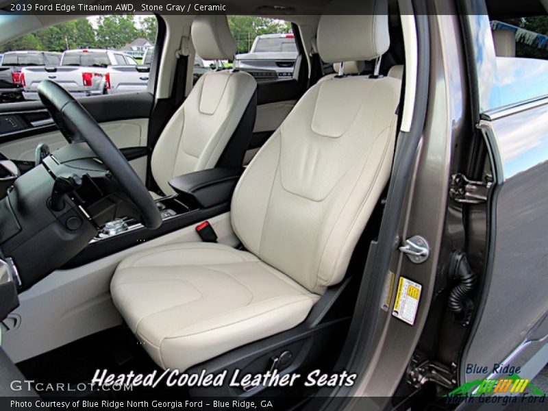 Stone Gray / Ceramic 2019 Ford Edge Titanium AWD