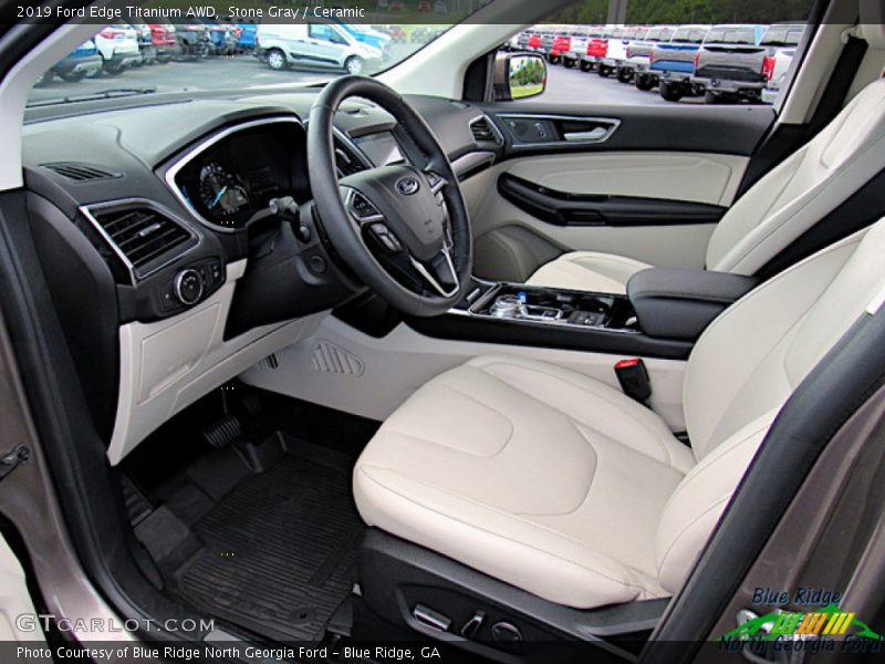 Stone Gray / Ceramic 2019 Ford Edge Titanium AWD