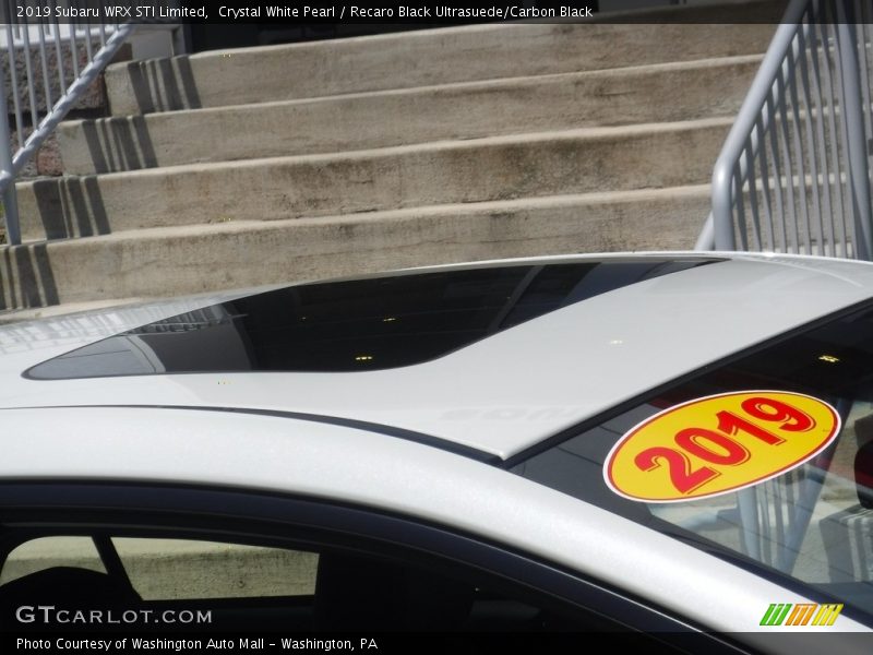Crystal White Pearl / Recaro Black Ultrasuede/Carbon Black 2019 Subaru WRX STI Limited