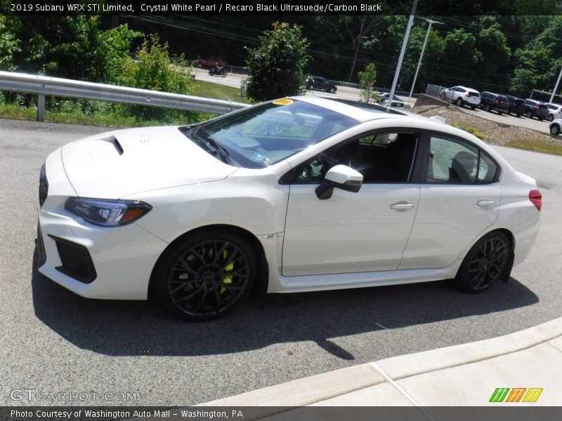Crystal White Pearl / Recaro Black Ultrasuede/Carbon Black 2019 Subaru WRX STI Limited
