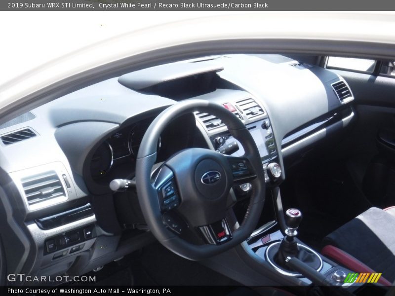 Crystal White Pearl / Recaro Black Ultrasuede/Carbon Black 2019 Subaru WRX STI Limited
