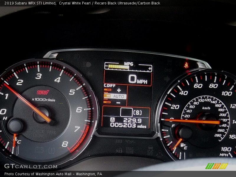  2019 WRX STI Limited STI Limited Gauges