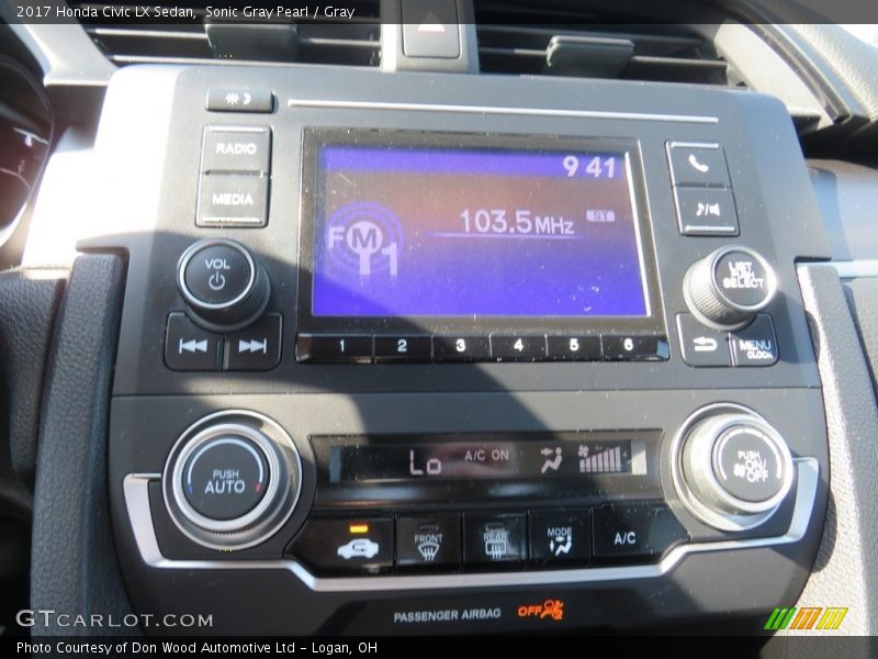 Sonic Gray Pearl / Gray 2017 Honda Civic LX Sedan