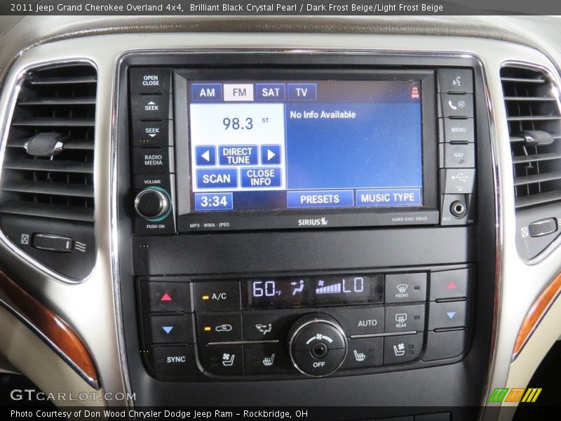 Brilliant Black Crystal Pearl / Dark Frost Beige/Light Frost Beige 2011 Jeep Grand Cherokee Overland 4x4