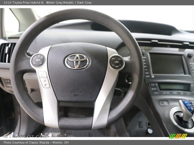 Winter Gray Metallic / Dark Gray 2010 Toyota Prius Hybrid III