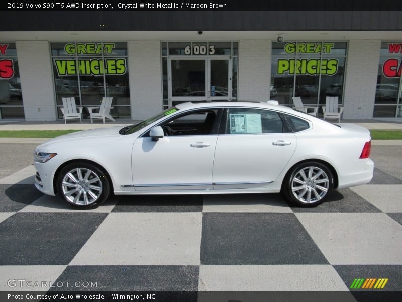 Crystal White Metallic / Maroon Brown 2019 Volvo S90 T6 AWD Inscription
