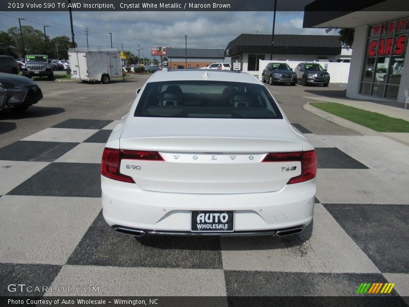 Crystal White Metallic / Maroon Brown 2019 Volvo S90 T6 AWD Inscription