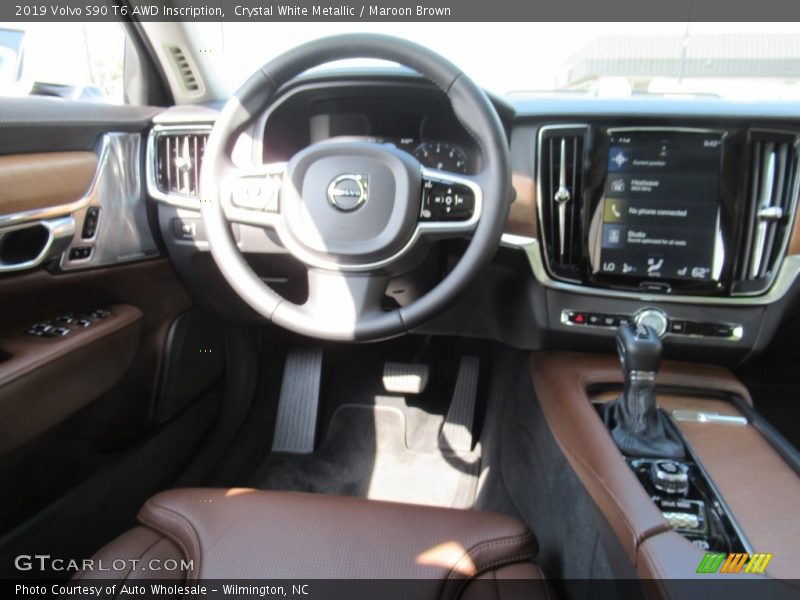Crystal White Metallic / Maroon Brown 2019 Volvo S90 T6 AWD Inscription