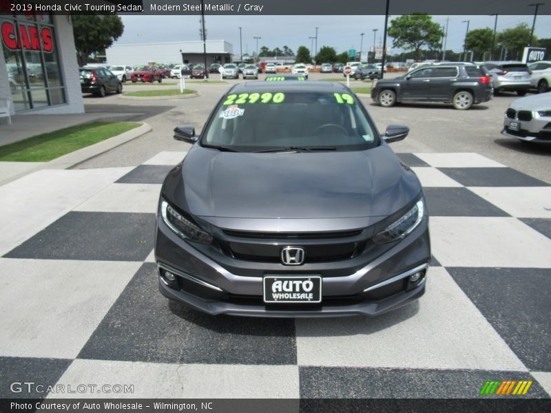 Modern Steel Metallic / Gray 2019 Honda Civic Touring Sedan