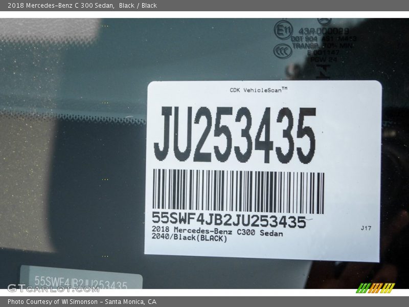 Black / Black 2018 Mercedes-Benz C 300 Sedan