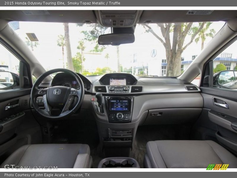 Smoky Topaz Metallic / Truffle 2015 Honda Odyssey Touring Elite