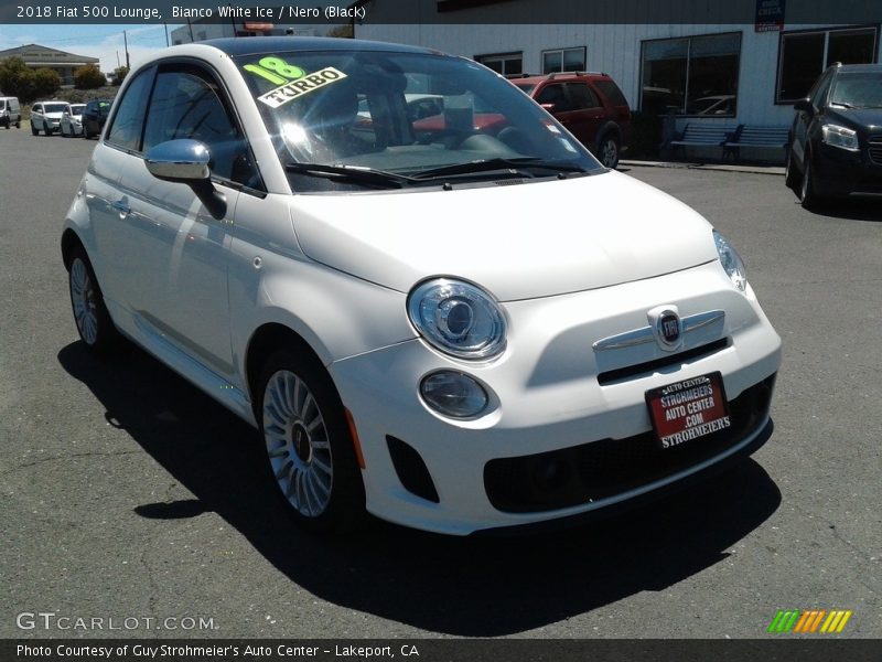 Bianco White Ice / Nero (Black) 2018 Fiat 500 Lounge